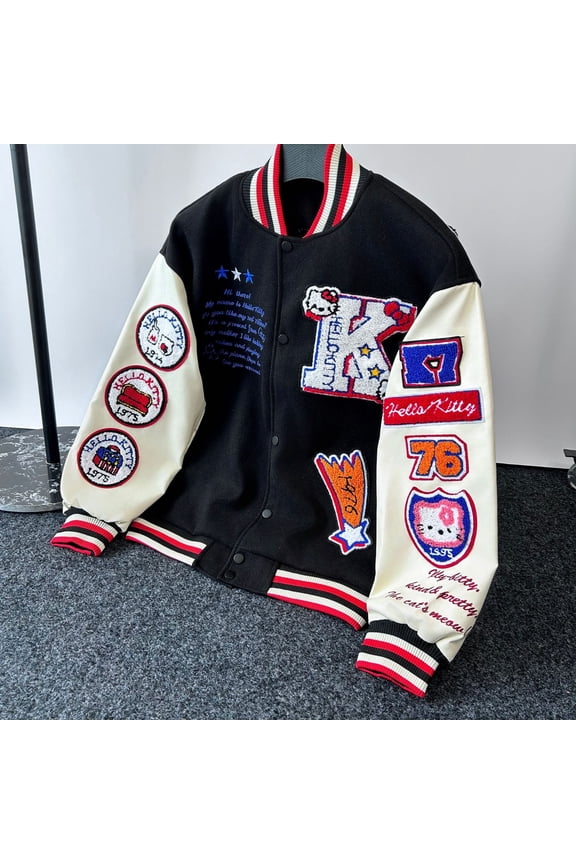 Hello Kitty Baseball Jacket Coat Men Women Sport Motorcycles Coats Gift