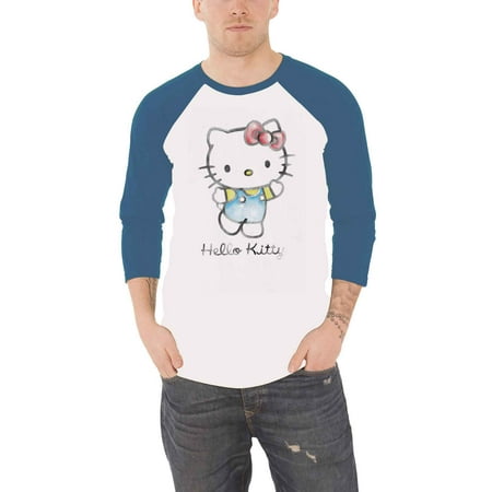 Hello Kitty Baseball Shirt Watercolour logo new Official White