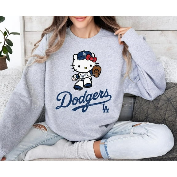 Hello Kitty Baseball Sweatshirt, Dodgers Baseball MLB Shirt