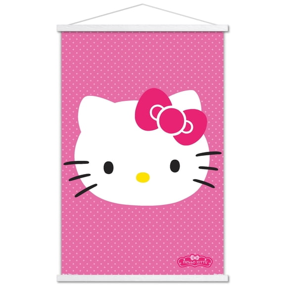 Hello Kitty: Basic - Face Wall Poster with Magnetic Frame, 22.375" x 34"