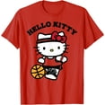 thumbnail image 1 of Hello Kitty Basketball Cute Parody DTG Print Unisex T-Shirt,Red Color,Size 2XL, 1 of 5