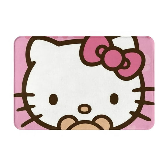 Hello Kitty Bathroom Rugs Mat 24x16,Extra Soft and Absorbent Microfiber Bath Rugs,Non-Slip Plush Bath Carpet,Machine Wash Dry,Bath Mat for Bathroom Floor,Tub and Shower