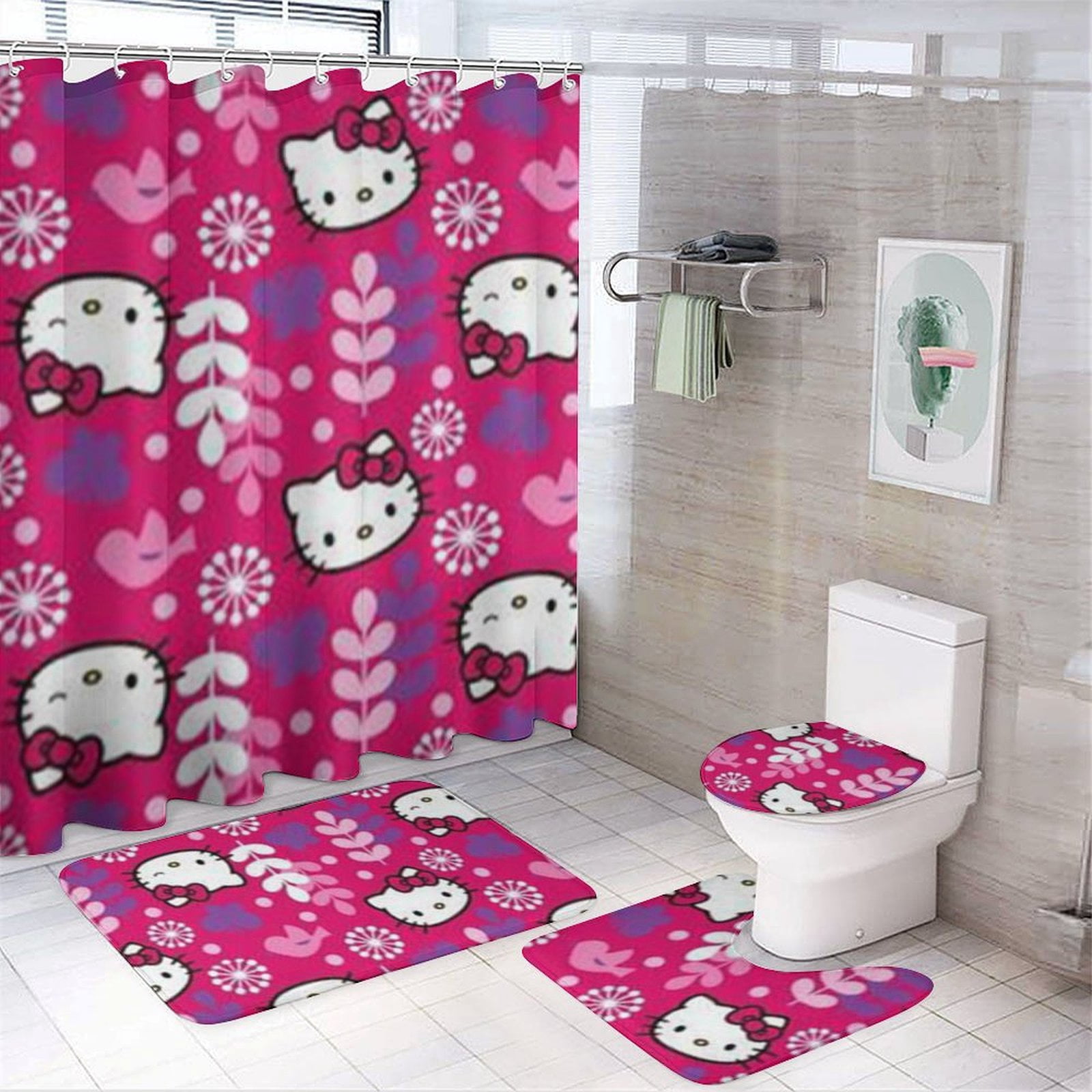 Hello Kitty Bathroom Set 4Pcs for Home Hotel Decoration - Walmart.com