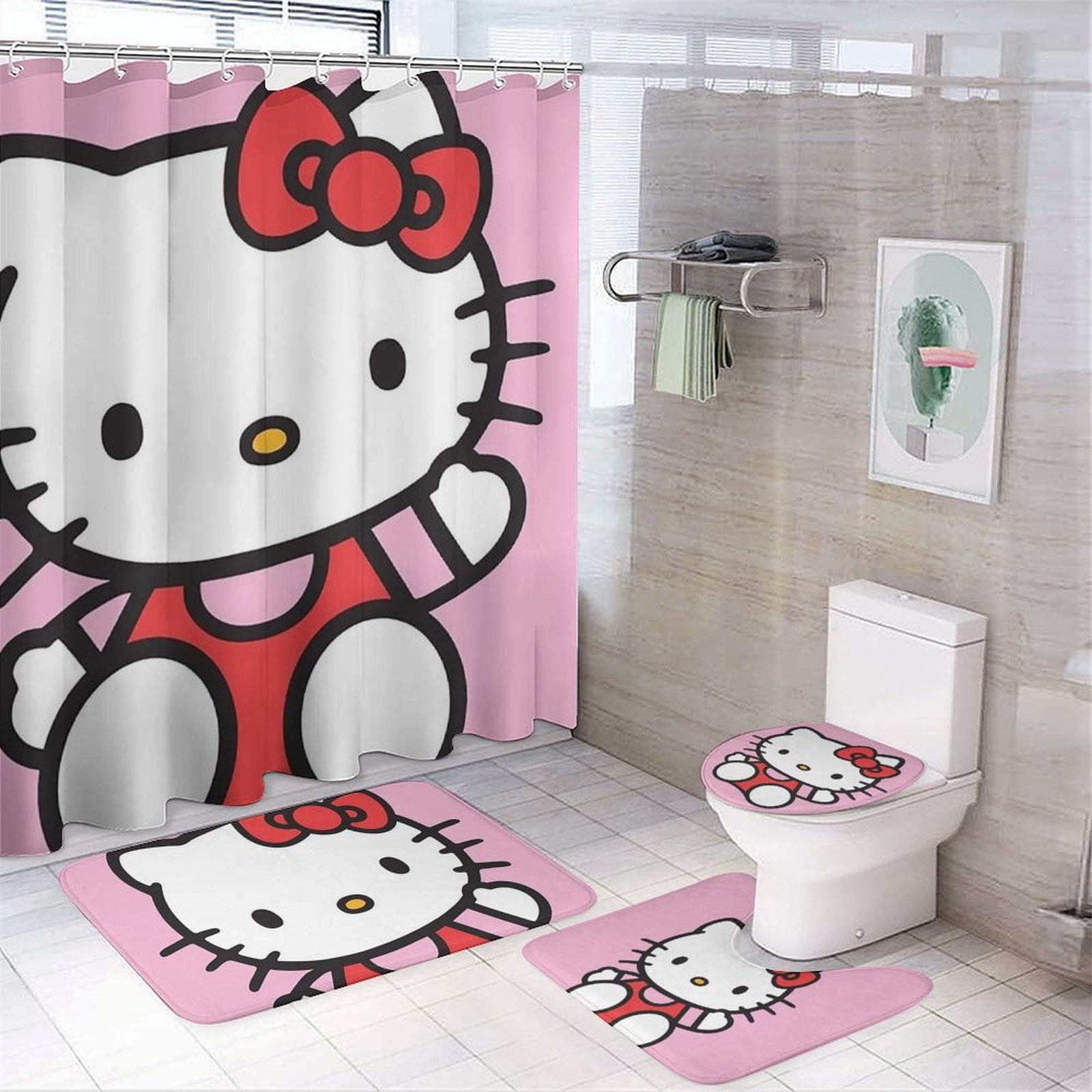 Hello Kitty Bathroom Set 4Pcs for Home Hotel Decoration - Walmart.com