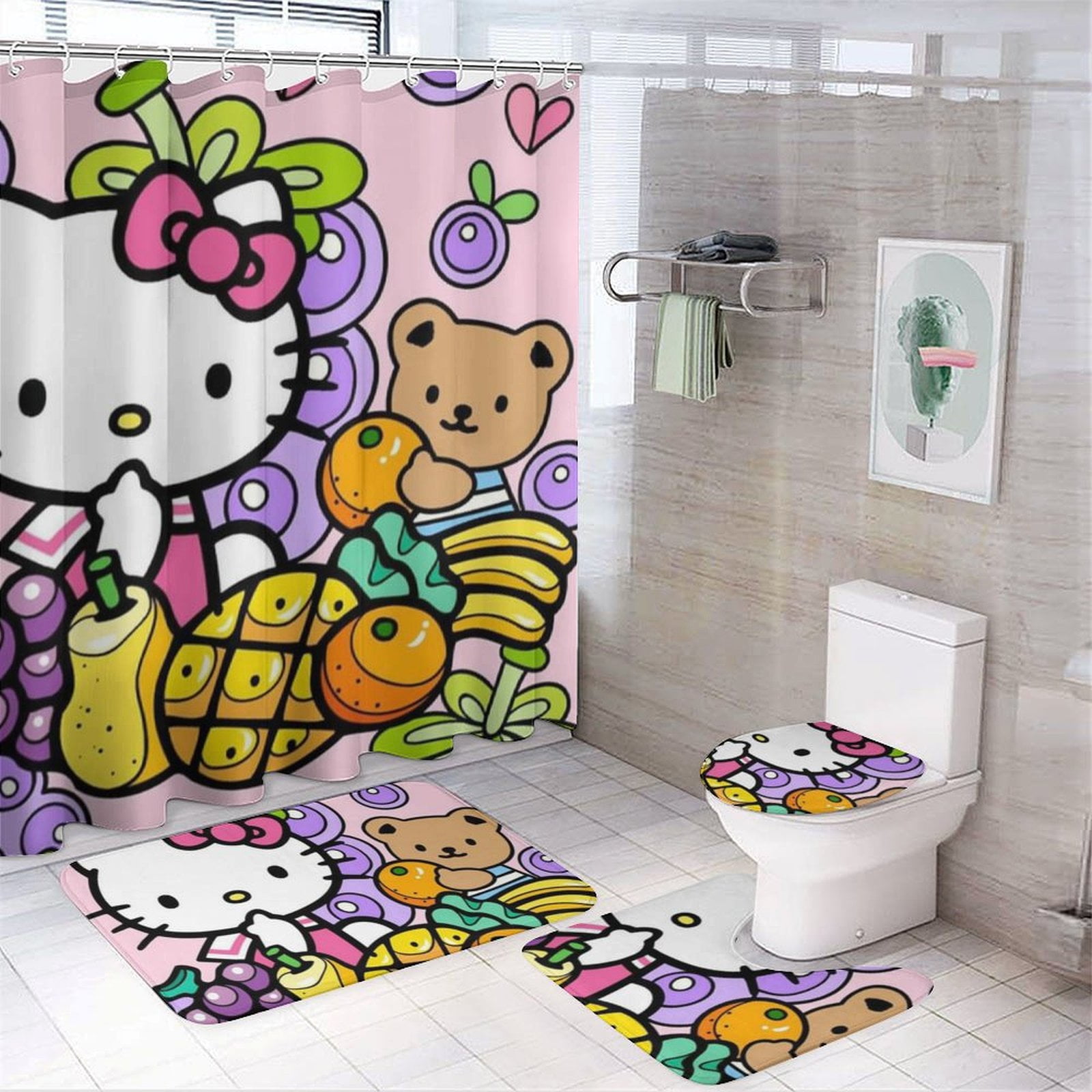 Hello Kitty Bathroom Set 4Pcs for Home Hotel Decoration - Walmart.com