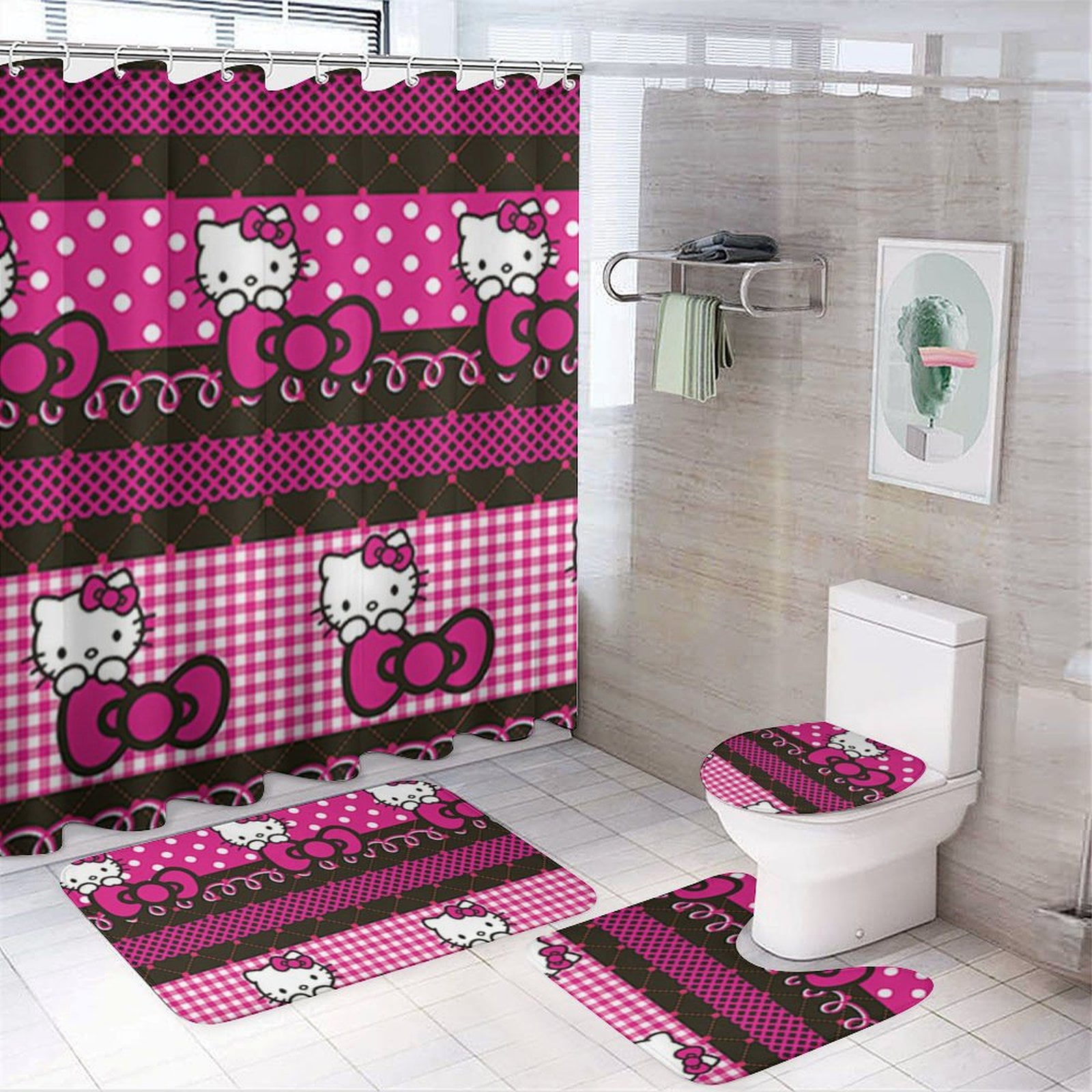 Hello Kitty Bathroom Set 4Pcs for Home Hotel Decoration - Walmart.com