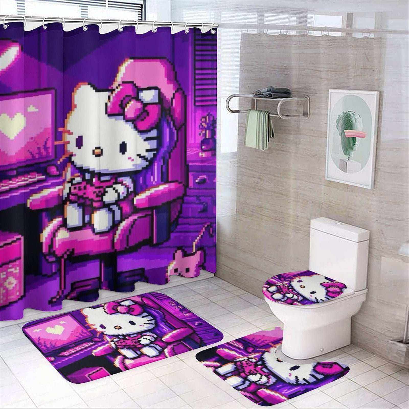 Hello Kitty Bathroom Set 4Pcs for Home Hotel Decoration - Walmart.com