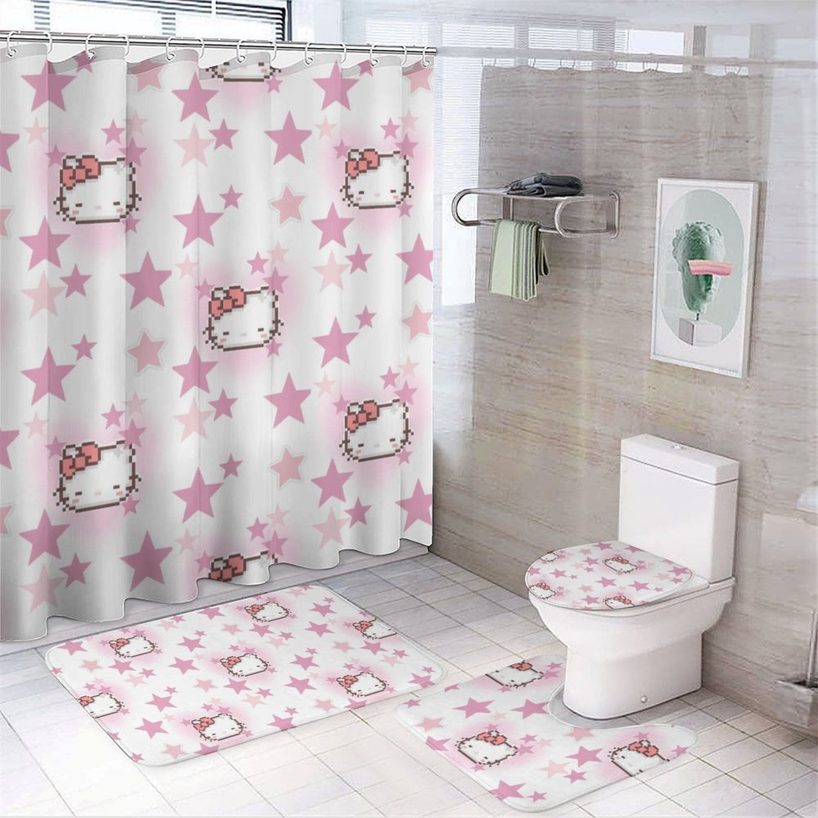 Hello Kitty Bathroom Set 4Pcs for Home Hotel Decoration - Walmart.com