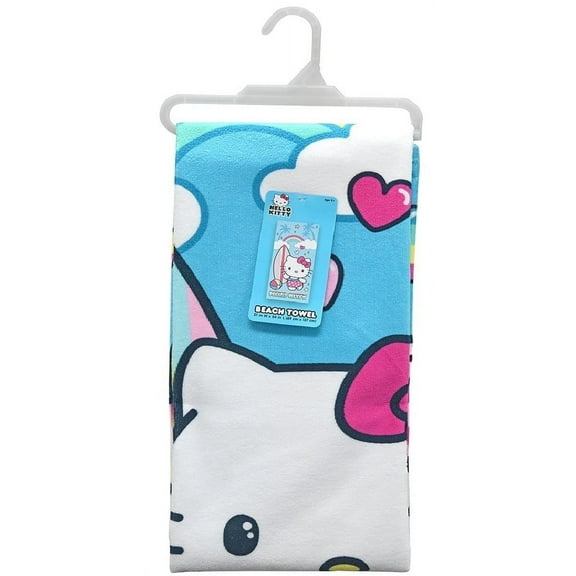 Hello Kitty Beach Towel 27"x 54" Hello Kitty With Surfboard and Beach Ball