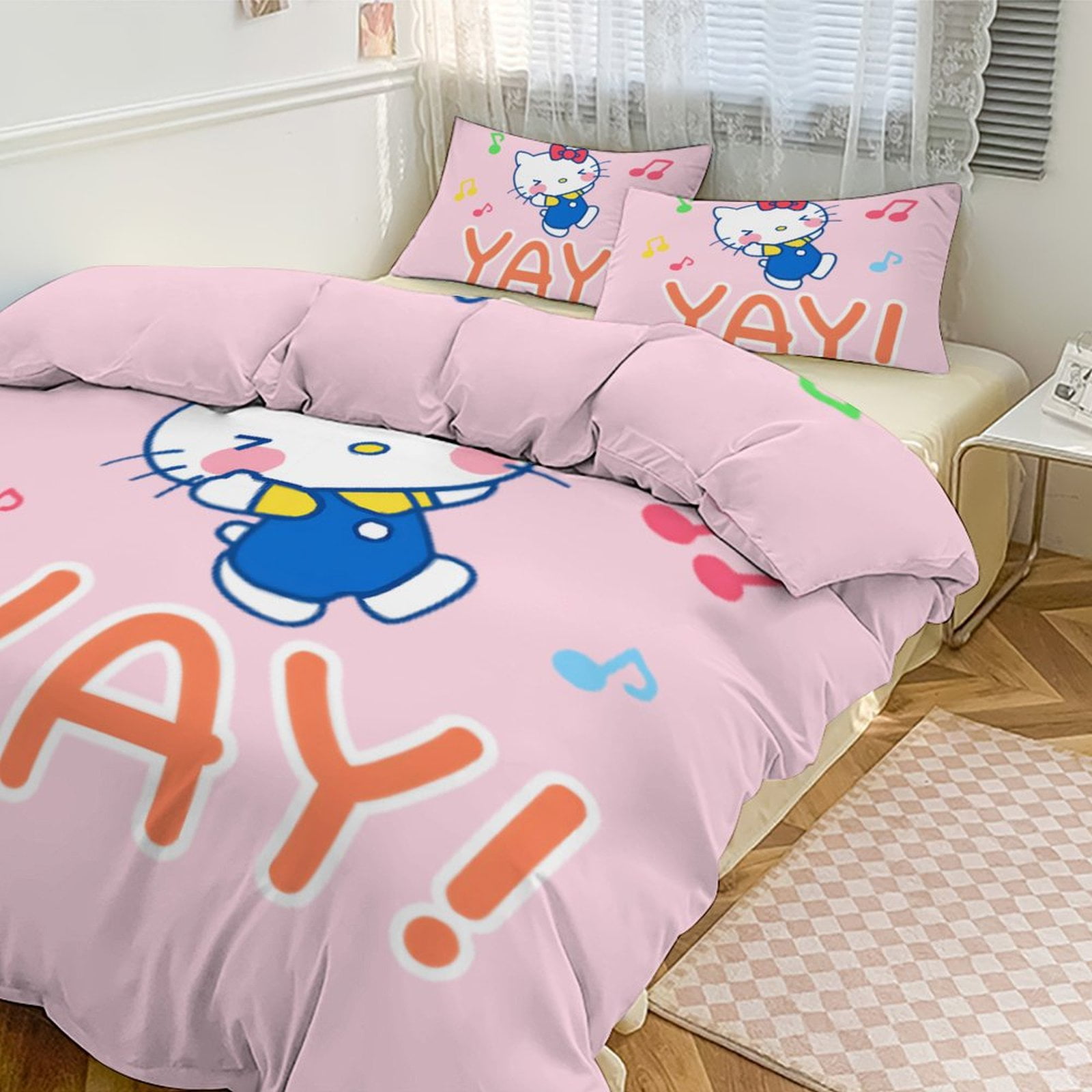 Hello Kitty Bedding Set for Kids Hello Kitty Merch for Women Girls King Size Bedding Sets ...