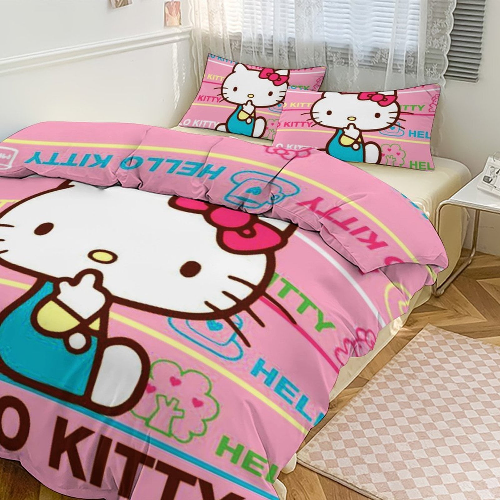 Hello Kitty Bedding Set for Kids Hello Kitty Merch for Women Girls King Size Bedding Sets ...