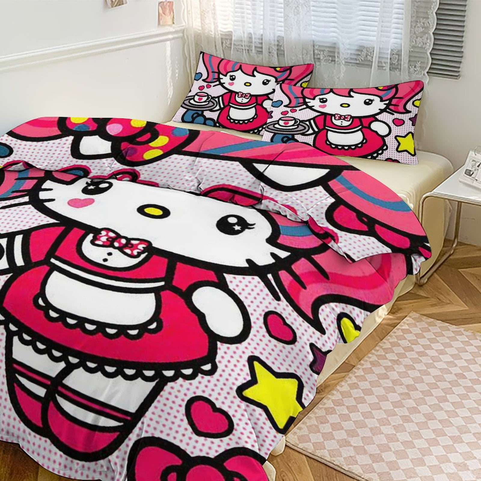 Hello Kitty Bedding Set for Kids Hello Kitty Merch for Women Girls King Size Bedding Sets ...