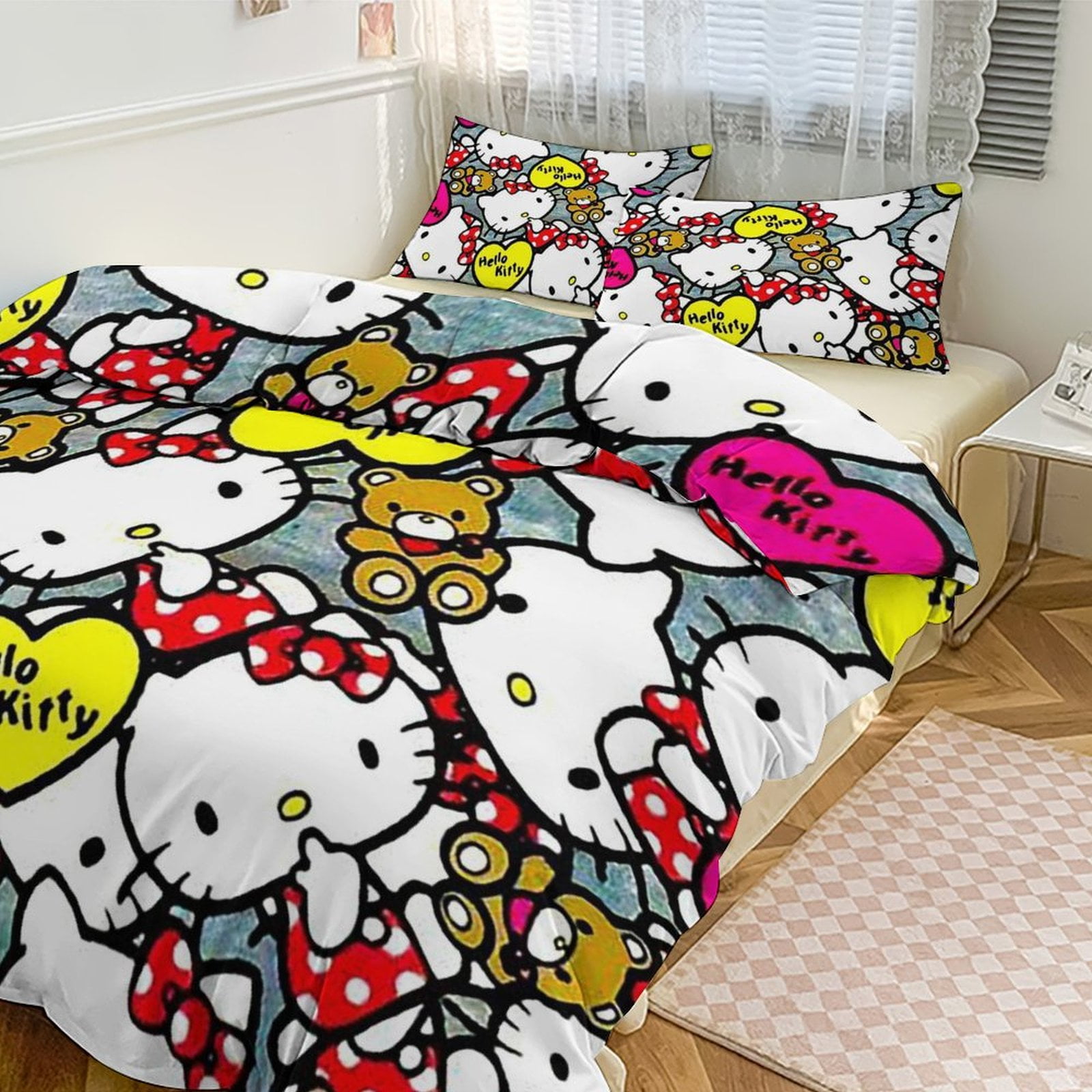 Hello Kitty Bedding Sets for Kids Men Women Queen Size Comforter Set 3pcs Comforter Sets 1