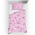 thumbnail image 1 of Hello Kitty Bedding quilt 39*80inch twinxl, four seasons bedding set, 3-piece warm and soft bed set, 1 quilt cover and 2 pillowcases 20in*30in, 1 of 5