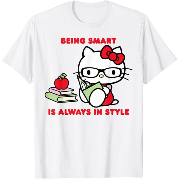 Hello Kitty Being Smart Is Always In Style Books Student DTG Print Unisex T-Shirt