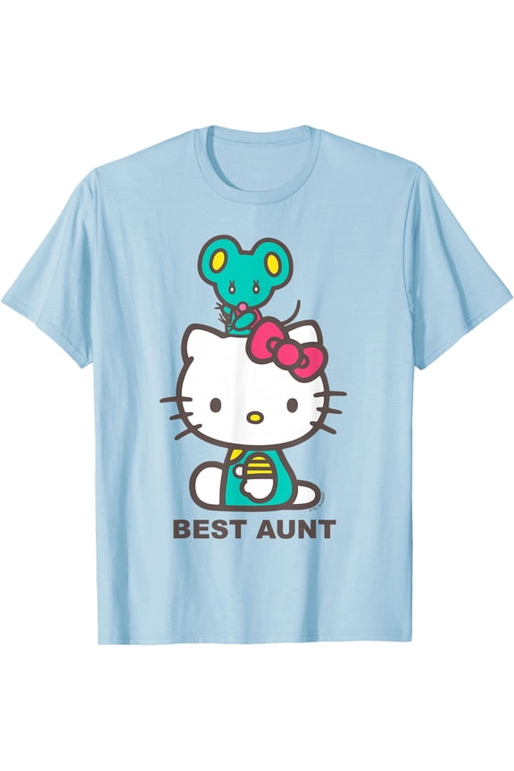 Hello Kitty Best Aunt DTG Print Unisex T-Shirt,Light Blue Color,Size XL