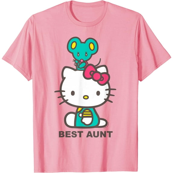 Hello Kitty Best Aunt DTG Print Unisex T-Shirt,Light Pink Color,Size 3XL