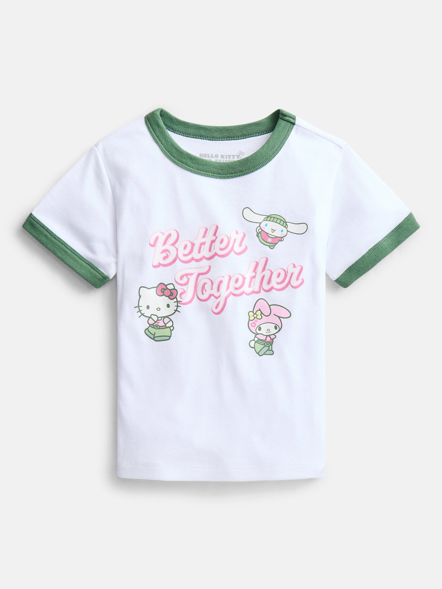 Hello Kitty and Friends Girls Better Together Graphic Ringer T-Shirt, Sizes 4-16