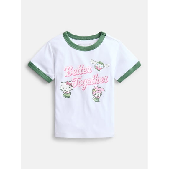 Hello Kitty and Friends Girls Better Together Graphic Ringer T-Shirt, Sizes 4-16