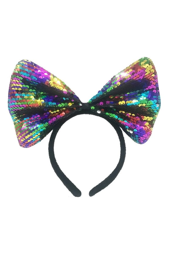Big Sequins Bow headband Multicolor , One Size fits all