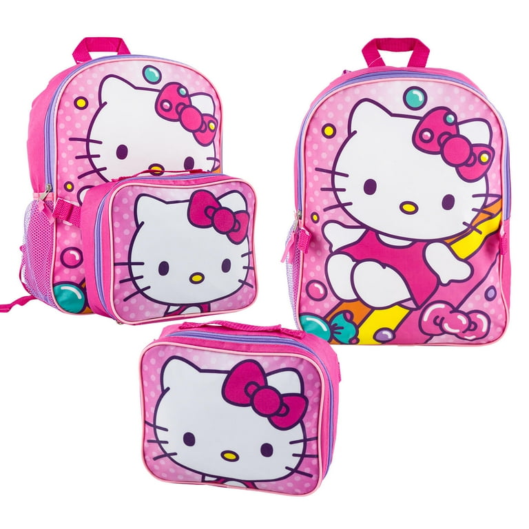 Hello Kitty Big Face 16 inches Backpack With Matching Lunch Bag