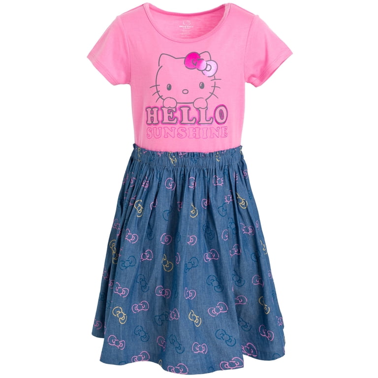 hello kitty dress birthday Satin Puff-Sleeve Sequin Character-Themed Hello Kitty Full-Length Gown –  www.liandli.in