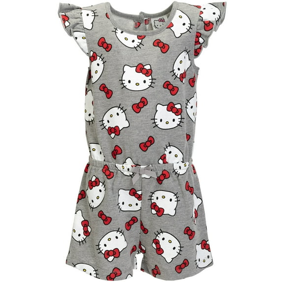 Hello Kitty Big Girls French Terry Sleeveless Romper Toddler to Big Kid