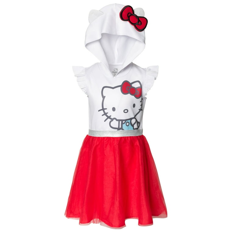 Hello Kitty Big Girls Mesh Cosplay Tulle Dress Little Kid to