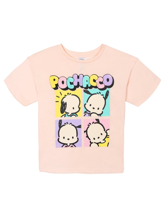 Big Girls' Short Sleeve T-Shirt Pochacco Pink