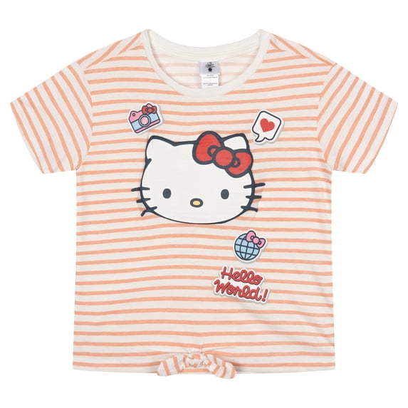 Hello Kitty Big Girls' Short Sleeve T-Shirt Stripe