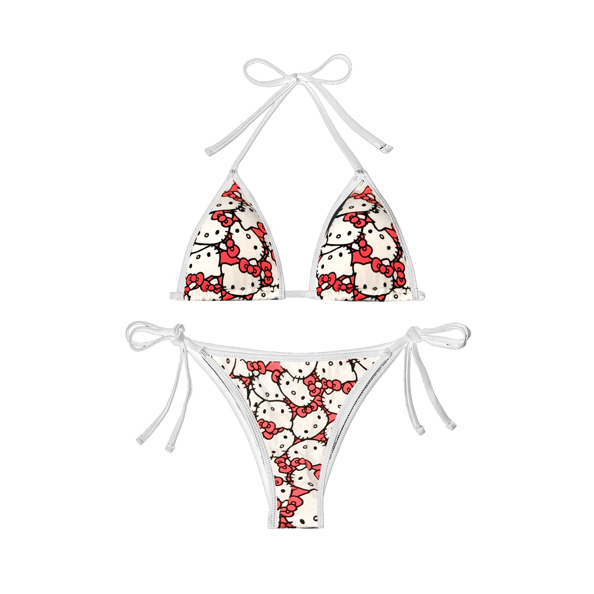 Hello Kitty Bikinis Set Y2K Summer Cartoon Anime Printing Women ...