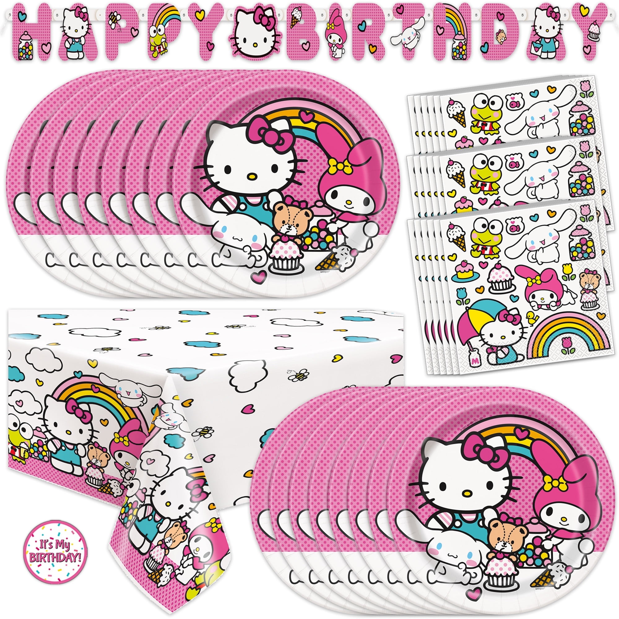 Hello Kitty Birthday Party Decorations - Banner, Plates, Napkins ...