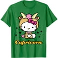thumbnail image 1 of Hello Kitty Birthday Zodiac Capricorn DTG Print Unisex T-Shirt,Irish Green Color,Size 2XL, 1 of 5