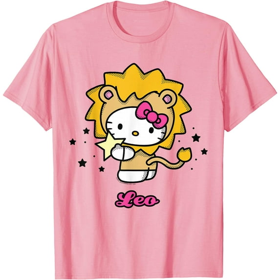 Hello Kitty Birthday Zodiac Leo DTG Print Unisex T-Shirt,Light Pink Color,Size 2T