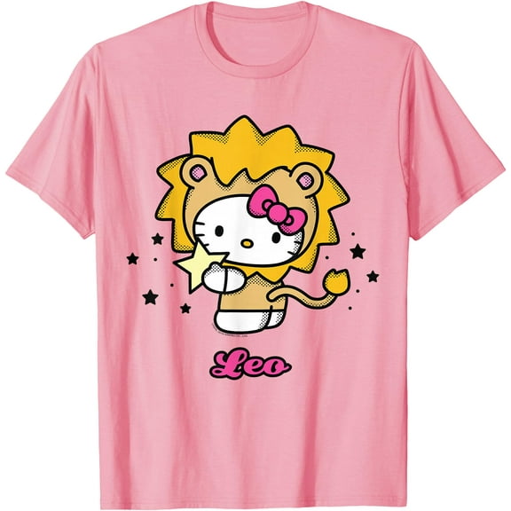 Hello Kitty Birthday Zodiac Leo DTG Print Unisex T-Shirt,Light Pink Color,Size 5-6T