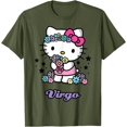 thumbnail image 1 of Hello Kitty Birthday Zodiac Virgo DTG Print Unisex T-Shirt,Military Green Color,Size XL, 1 of 5