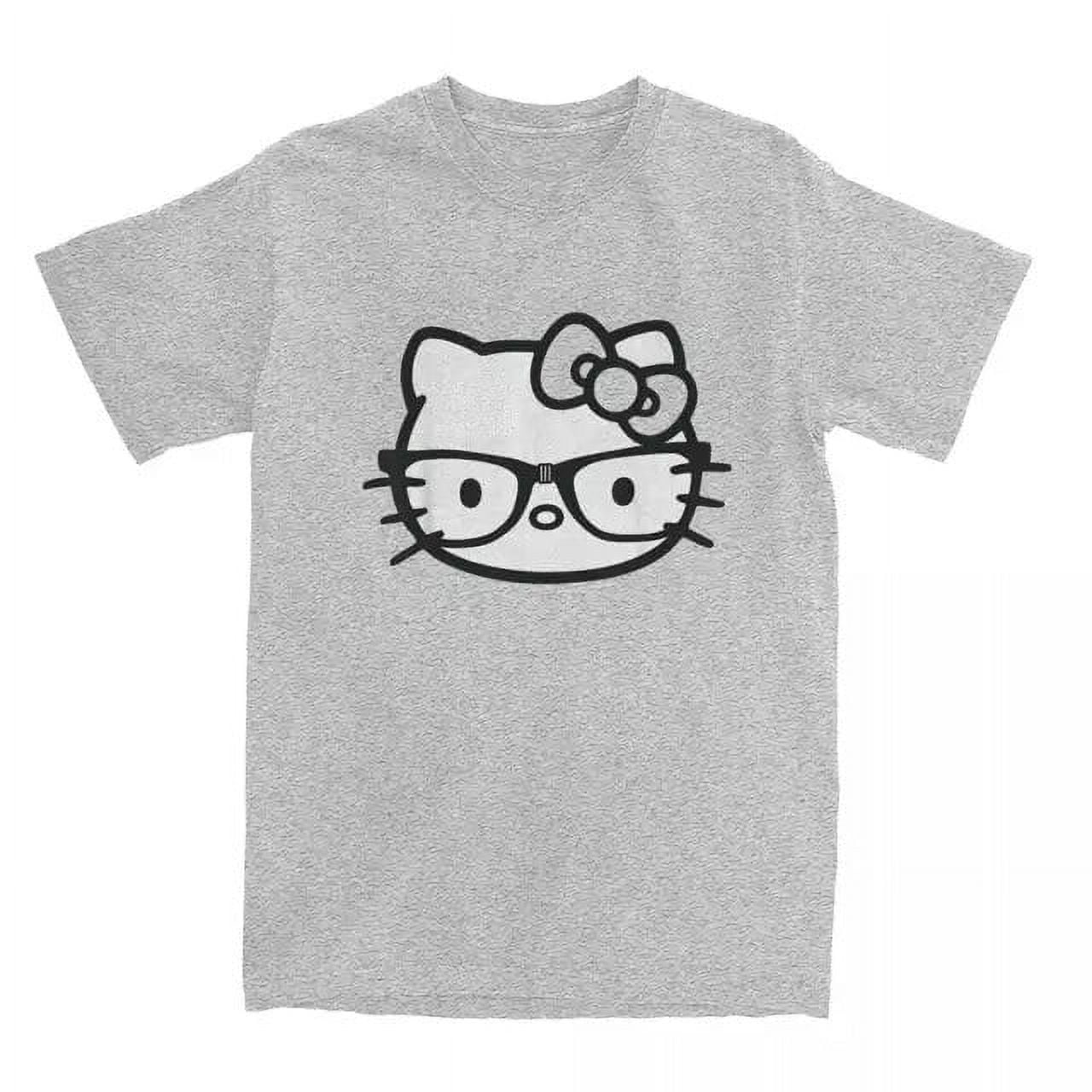 Hello Kitty Black And White Nerd Glasses T Shirts Men Women‘s Pure