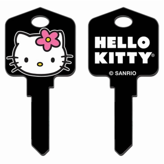 Hello Kitty Key Blank  Fits Kwikset KW1  Licensed Howard Keys Design, Black