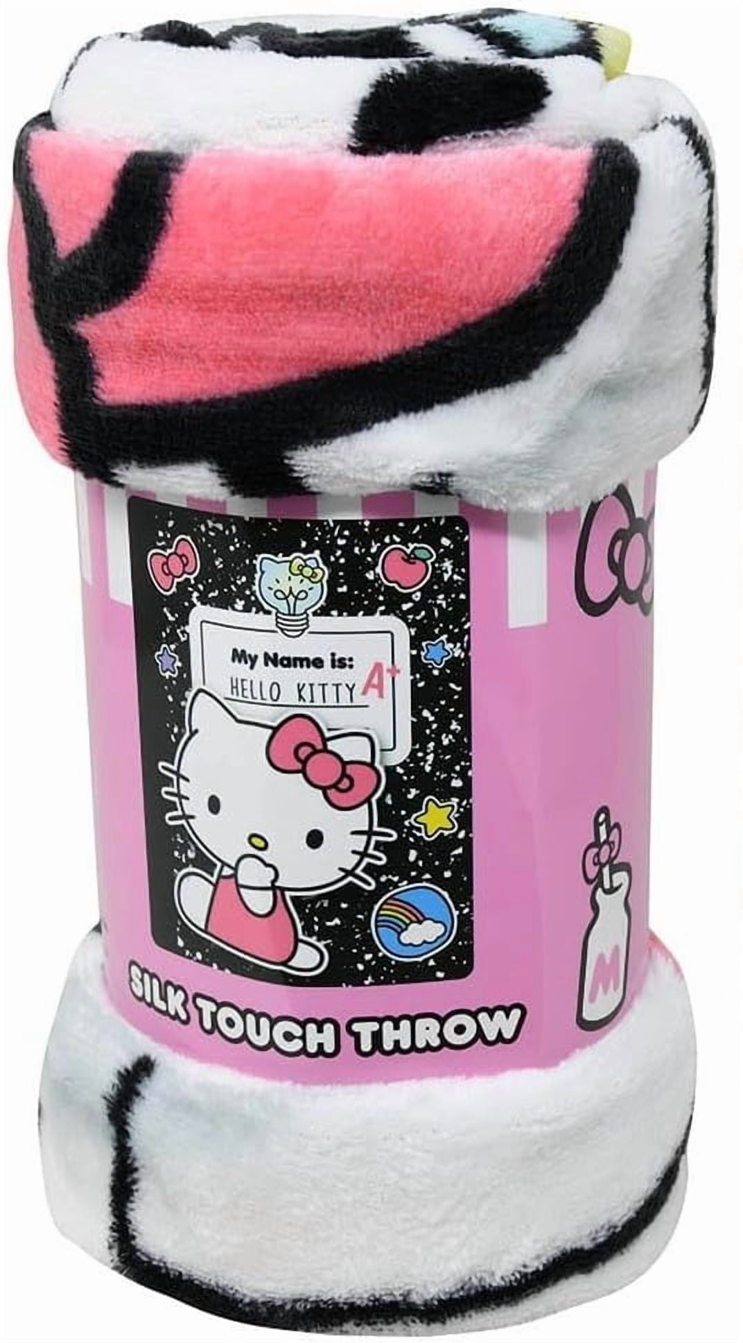 Hello Kitty Black Notebook Throw Blanket 46" x 60"