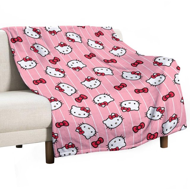 Hello Kitty Blanket Flannel Blanket Cute Fluffy Throw Blanket Cat Theme