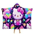 thumbnail image 1 of Hello Kitty Blanket Hoodie, Wearable Blanket, Cloak Hooded Throw Blanket, Soft Warm Fluffy Blankets for Bed Couch Sofa, 1 of 8