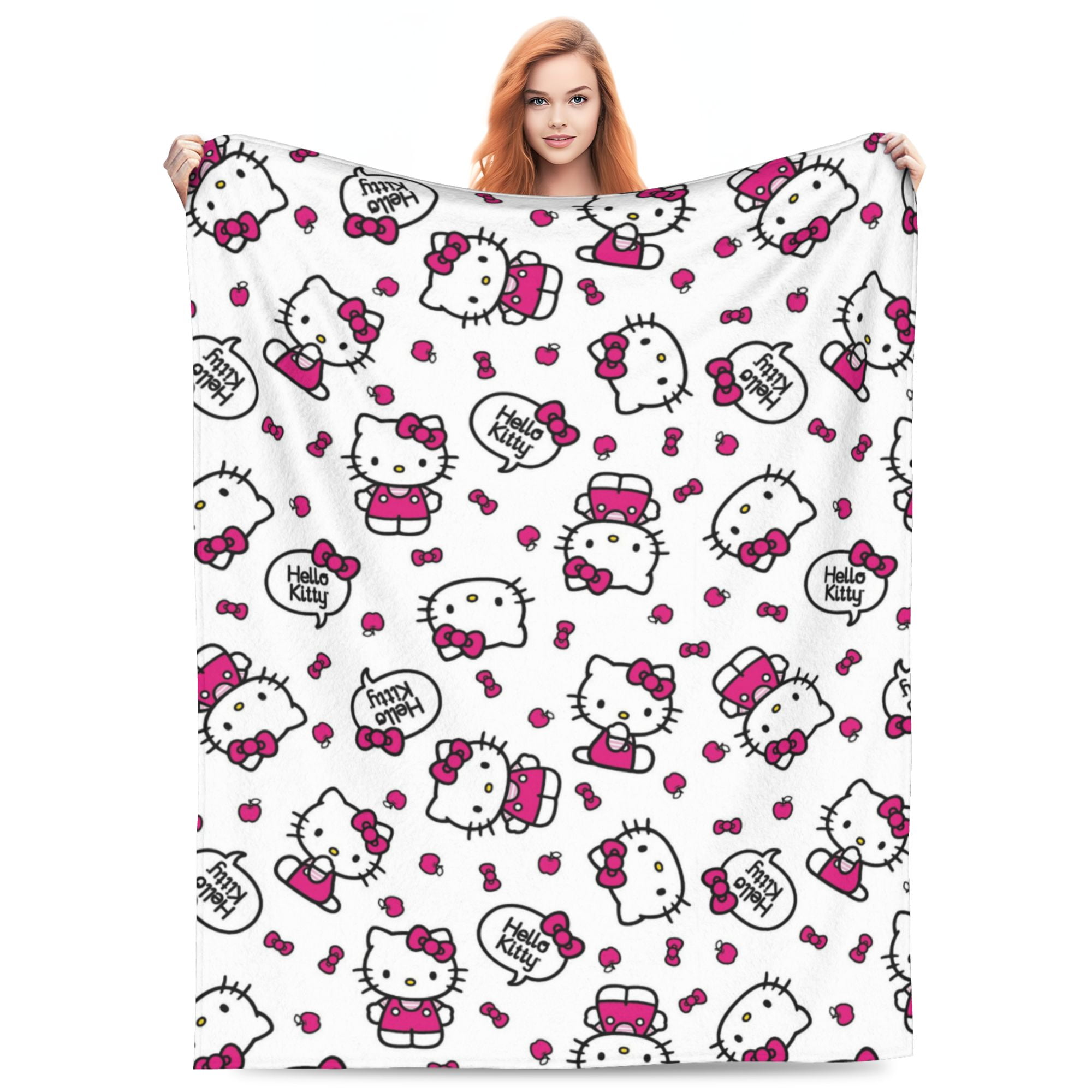 Hello Kitty Blanket Lightweight Throw Blanket Flannel Fleece Microfiber ...
