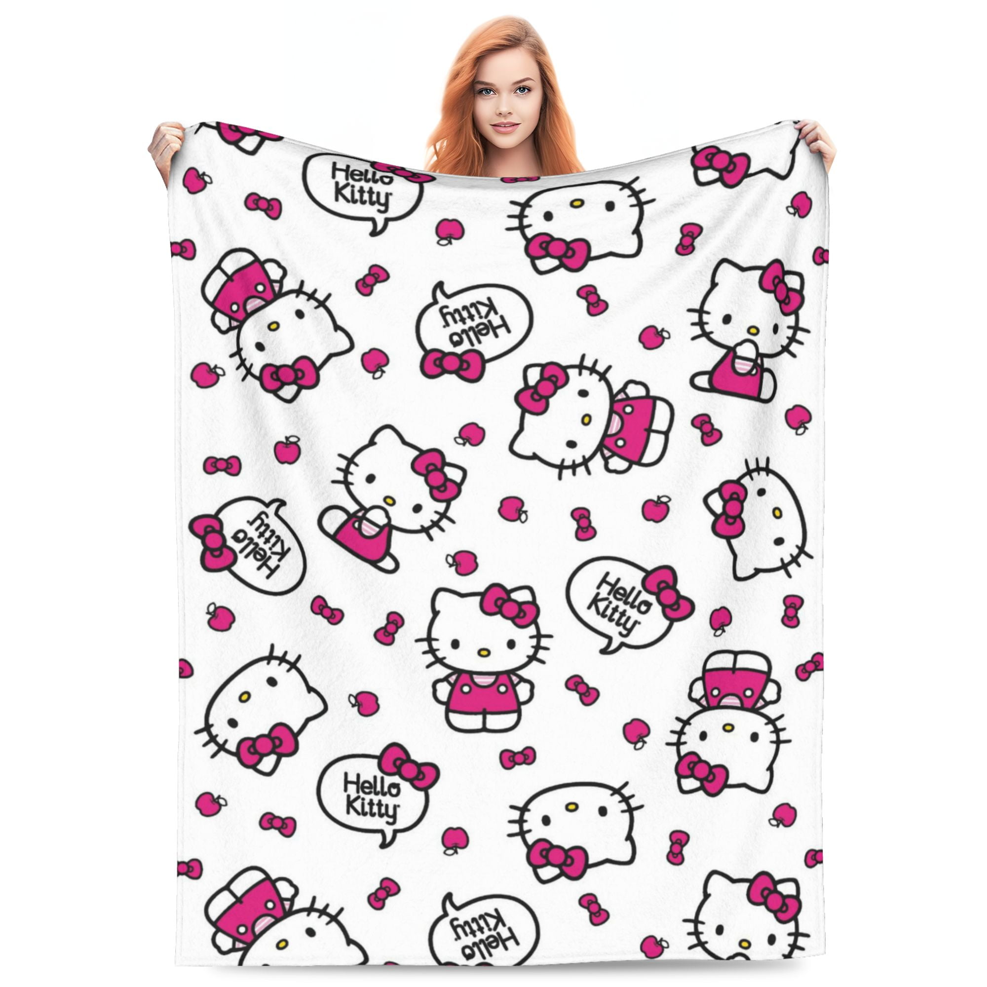 Hello Kitty Blanket Lightweight Throw Blanket Flannel Fleece Microfiber