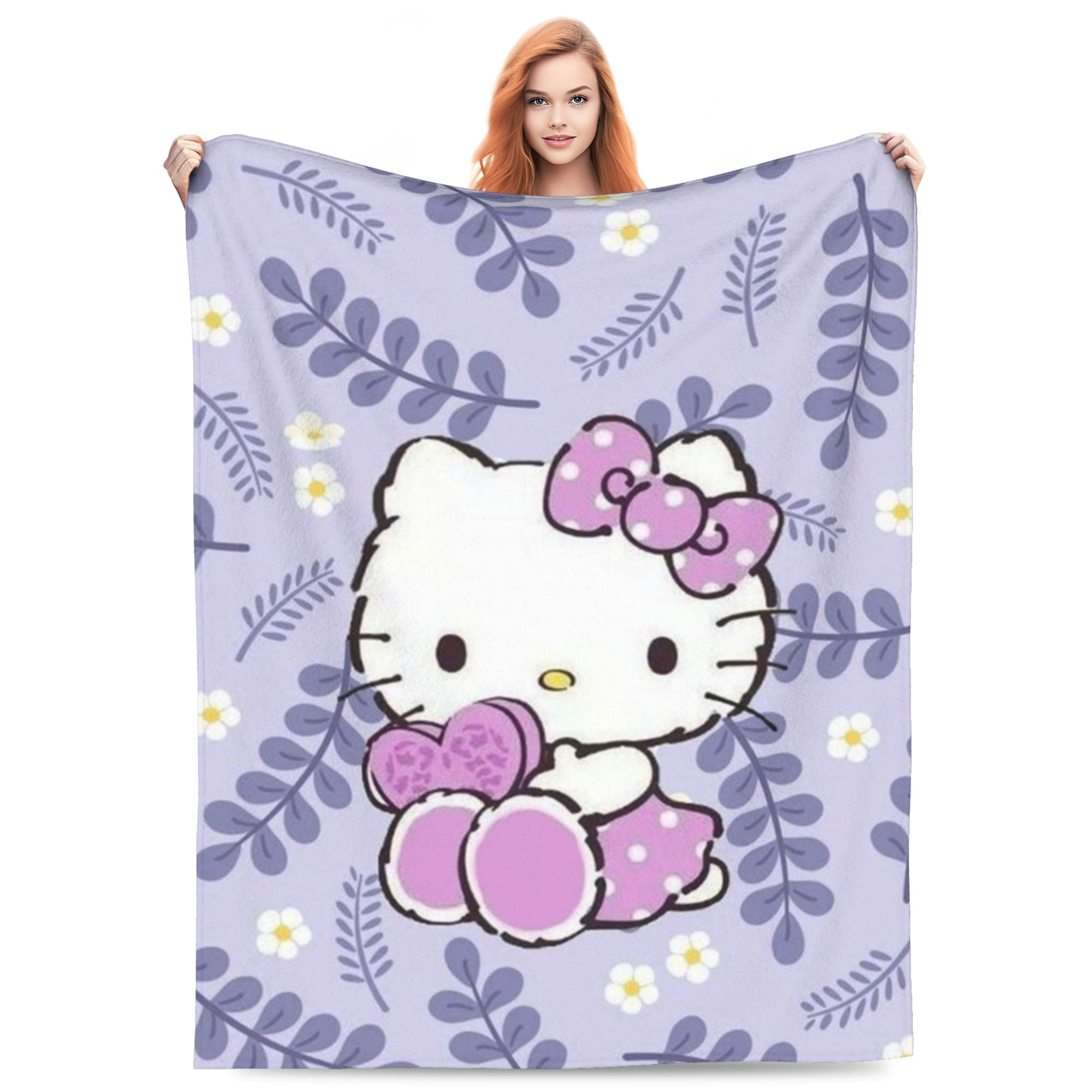 Hello Kitty Blanket Lightweight Throw Blanket Flannel Fleece Microfiber ...