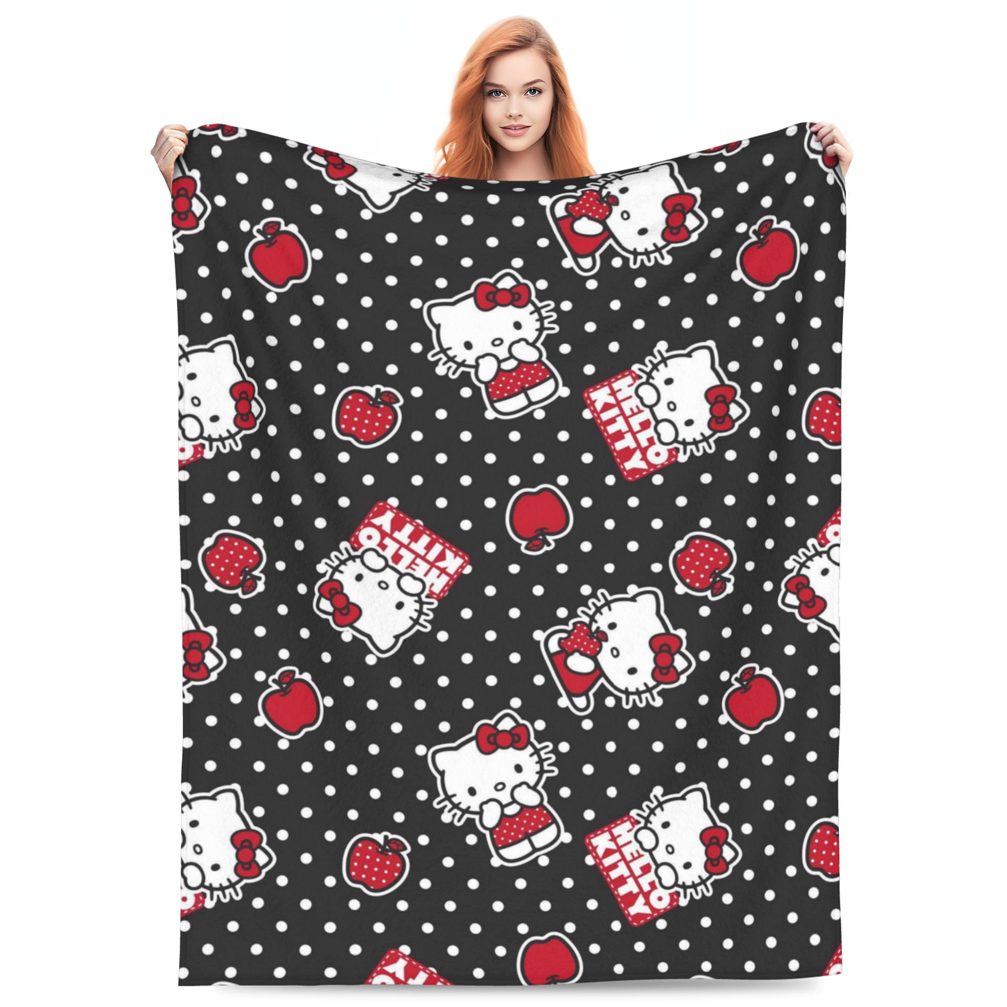 Hello Kitty Blanket Lightweight Throw Blanket Flannel Fleece Microfiber Plush Cute Cartoon Bed ...
