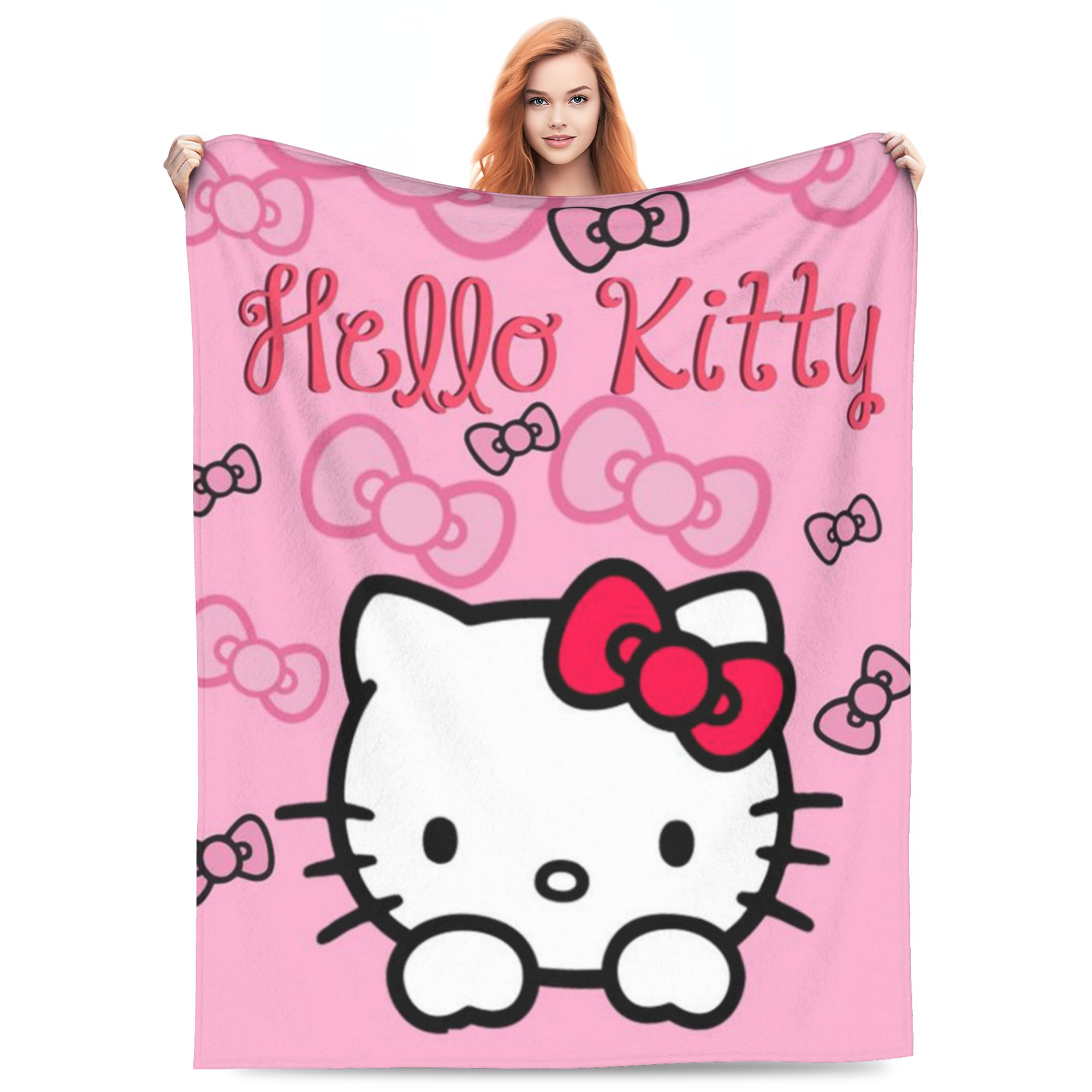 Hello Kitty Blanket Lightweight Throw Blanket Flannel Fleece Microfiber ...