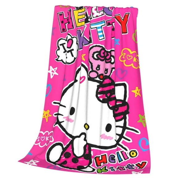 Hello Kitty Blanket Soft Cozy Fleece Kawaii Throw Blanket Plush Lightweight Warm Fuzzy Flannel Blankets And Throws For Boys Girls Gifts 50x40