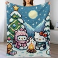 Hello Kitty Blanket Super Soft Flannel Throws for Bed Sofa Camping