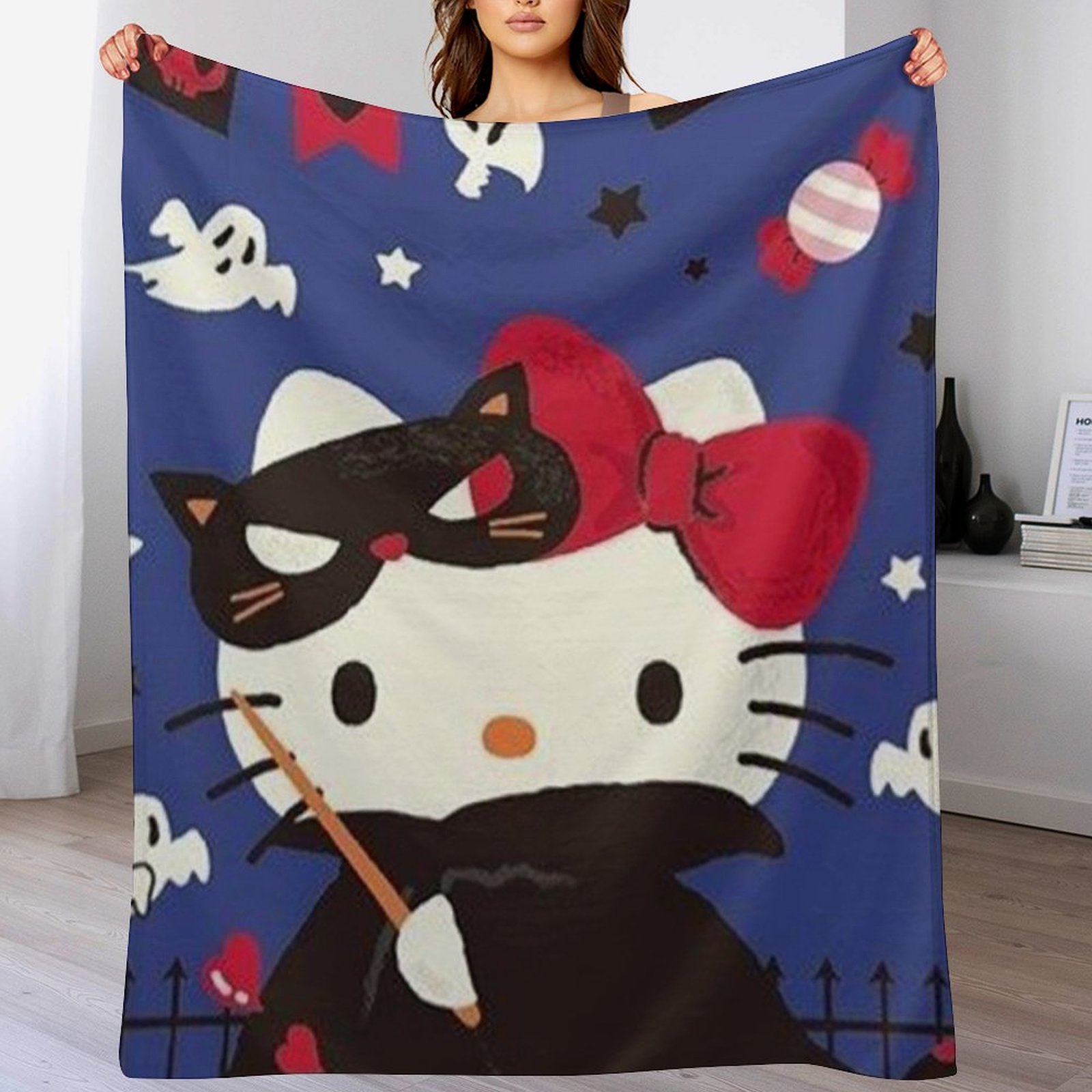 Hello Kitty Blanket Super Soft Flannel Throws for Bed Sofa Camping