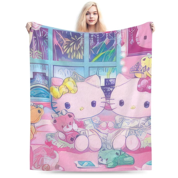 Hello Kitty Blanket, Super Soft Throw Blanket, Cozy Flannel Blankets For Boys Girls, Warm Blankets For Couch Sofa Bed, 40"X30"